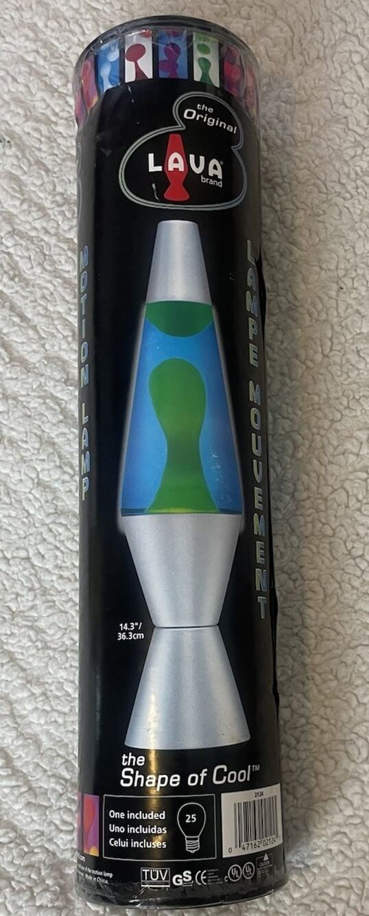 Lava Lite 2124 Classic 14.5-Inch Lava Lamp, Yellow/Blue. New/Open Box